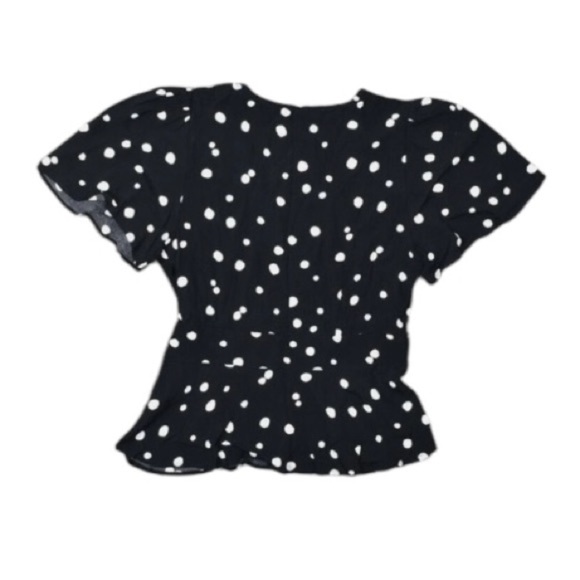 LOFT Elegant Black and White Polka Dot Women's Top - Picture 8 of 8
